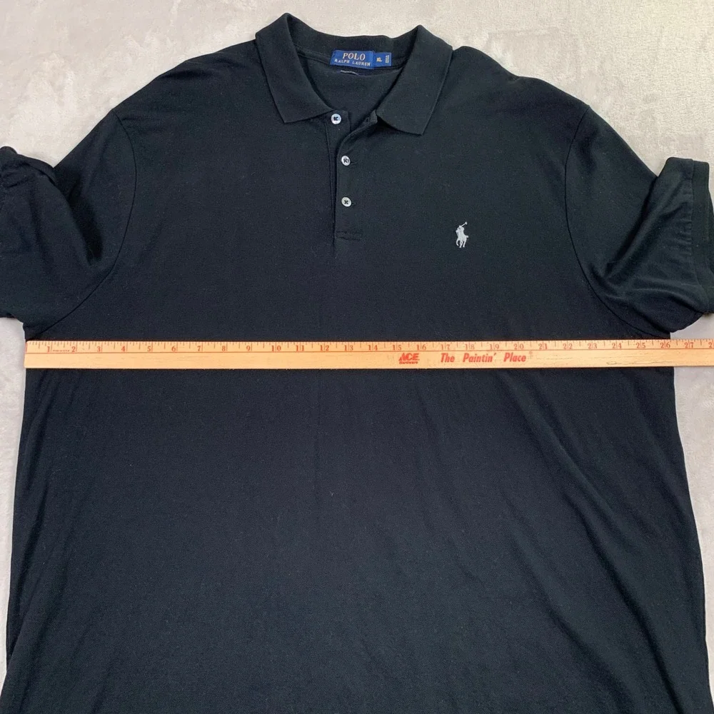 Polo Ralph Lauren Polo Shirt Mens XL Black Stretch Mesh Short Sleeve Pony Logo